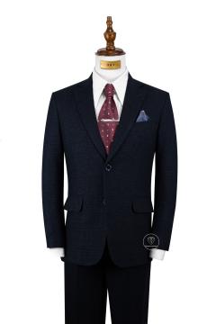 Bộ Suit Xanh Gân Vengoc Classic Fit TGS361